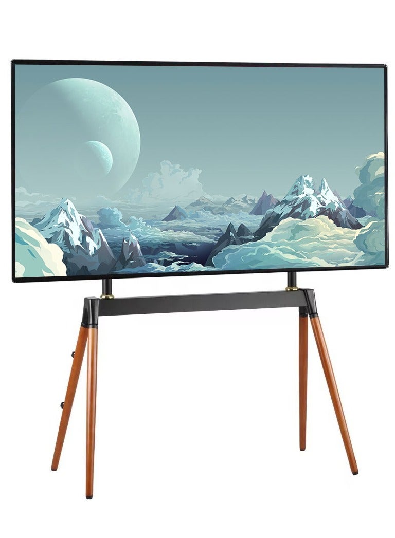 بيتيك ستاند تلفزيون ارضي معدني رباعي الأرجل يدعم تلفازات من 32 إلى 75 بوصة بوزن يصل إلى 45 كجم/99 رطل وVESA ما يصل إلى 600x400 مم. يتميز بتصميم قفل سريع، إدارة للكابلات، أسود | TF-FS102B - Image 1