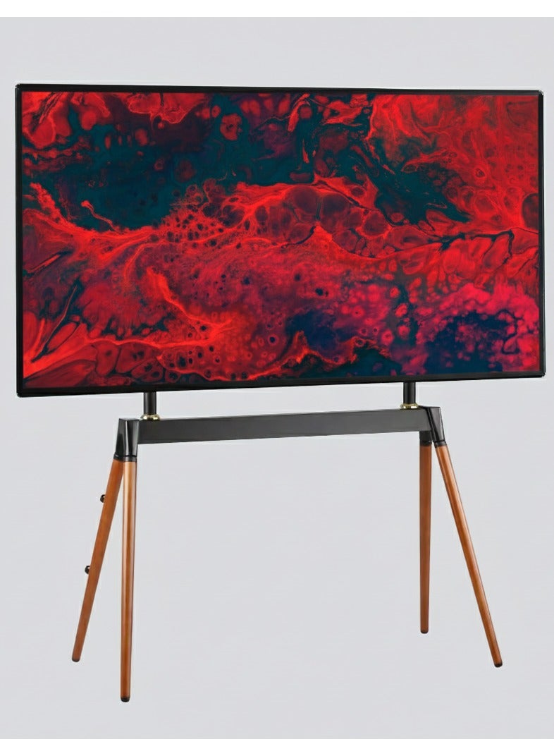 BEETEC Four-Legged Easel TV Floor Stand for 32"–75" TVs, VESA 600x400mm, 45kg Load Capacity, Adjustable Height, Snap Lock Design, Cable Management, Black | TF-FS102B - Image 1