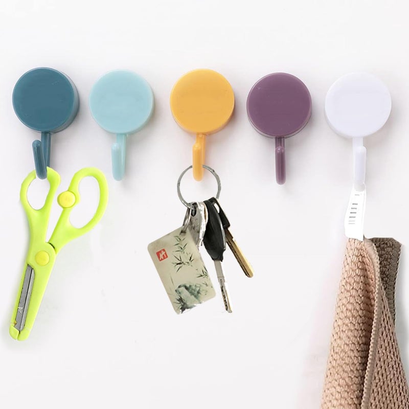 Kuber Industries Kuber Industries Sticky Hooks for WallPremium PP BuildDurable RustProofSelf Adhesive Hook for Easy InstallationMultiPurpose Wall Hooks for Bathroom Kitchen BedroomPack of 51601Multicolor - Image 1