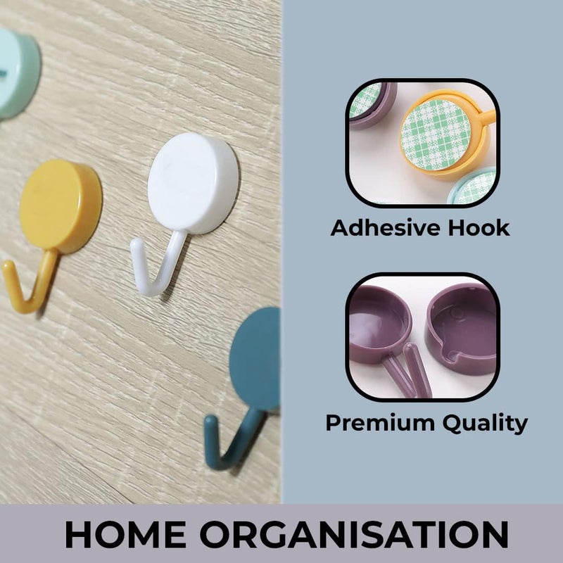Kuber Industries Kuber Industries Sticky Hooks for WallPremium PP BuildDurable RustProofSelf Adhesive Hook for Easy InstallationMultiPurpose Wall Hooks for Bathroom Kitchen BedroomPack of 51601Multicolor - Image 3