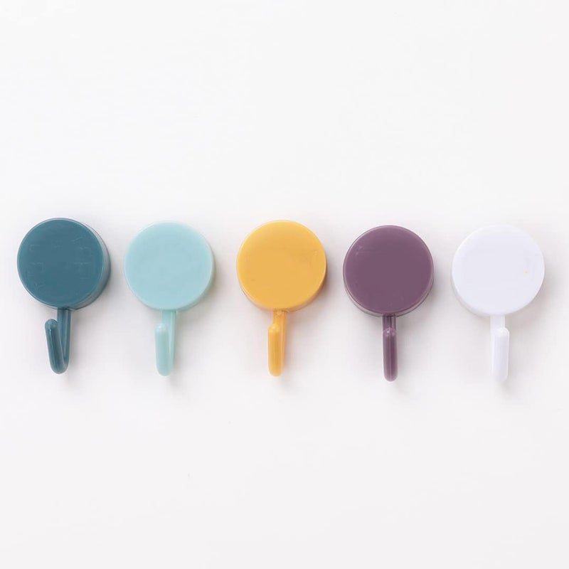Kuber Industries Kuber Industries Sticky Hooks for WallPremium PP BuildDurable RustProofSelf Adhesive Hook for Easy InstallationMultiPurpose Wall Hooks for Bathroom Kitchen BedroomPack of 51601Multicolor - Image 5