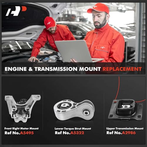 A-Premium 3PCS Engine Motor Mount Transmission Mount and Torque Strut Mount Kit Compatible with Ford Focus 2008 2009 2010 2011, Automatic Transmission, Replace# 8S4Z6068A, 5S4Z6038CB - Image 2