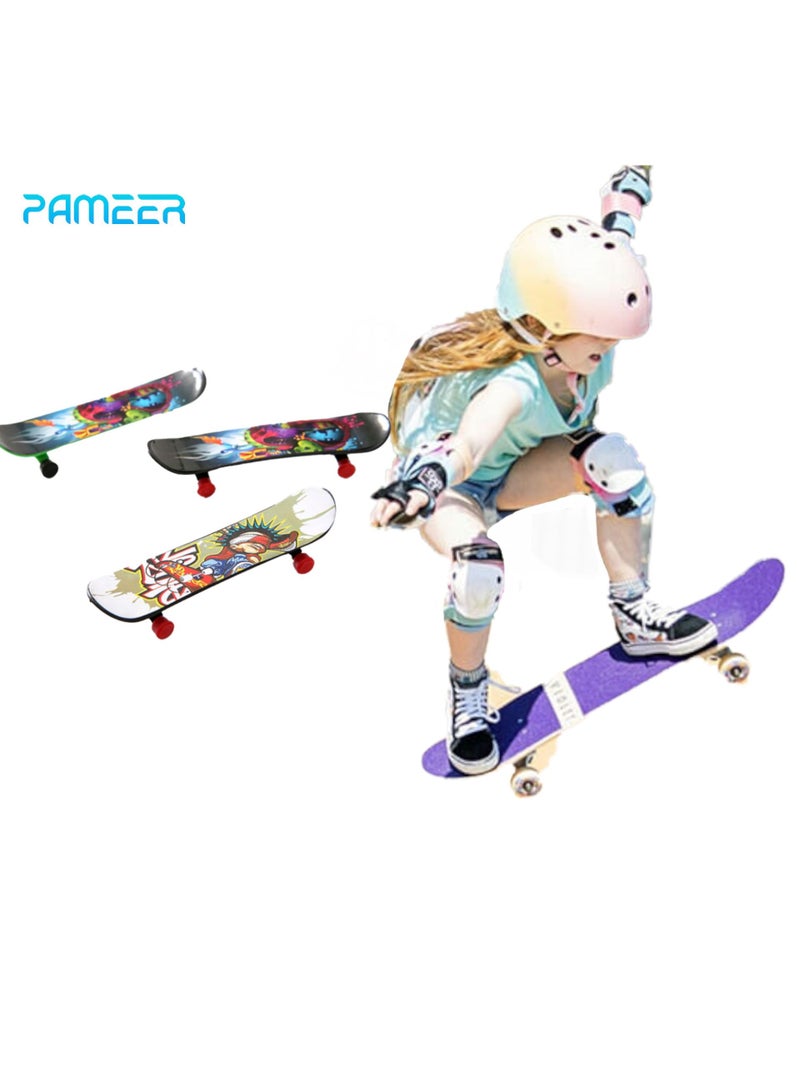 PAMEER Skate Board for Kids Ages 6-14 Size 43 x13 cm Deck Size Skateboards for Teens Beginners for Girl & Boys Supports Assorted Color Pattern - Image 1