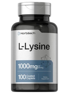 Horbaach Horbäach L-Lysine 1000mg | 100 Coated Caplets | Free Form Dietary Supplement | Essential Amino Acid | Vegetarian, Non-GMO, and Gluten Free Formula  - Image 1