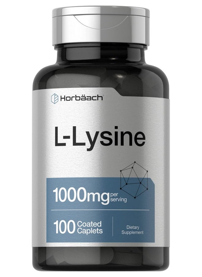Horbaach Horbäach L-Lysine 1000mg | 100 Coated Caplets | Free Form Dietary Supplement | Essential Amino Acid | Vegetarian, Non-GMO, and Gluten Free Formula  - Image 1