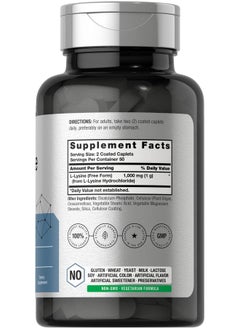 Horbaach Horbäach L-Lysine 1000mg | 100 Coated Caplets | Free Form Dietary Supplement | Essential Amino Acid | Vegetarian, Non-GMO, and Gluten Free Formula  - Image 2