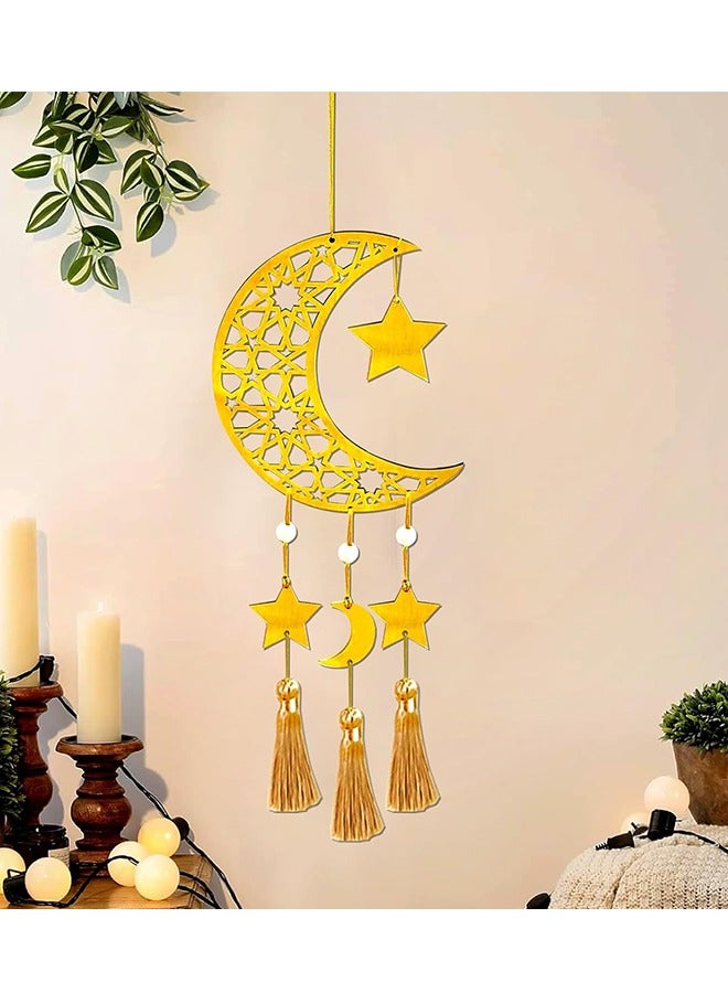 يواوليتي رمضان علامات معلقة للجدار أو الباب ، رمضان الجوف القمر زخرفة ، لوازم الحفلات لرمضان ديكور المنزل  - Image 1