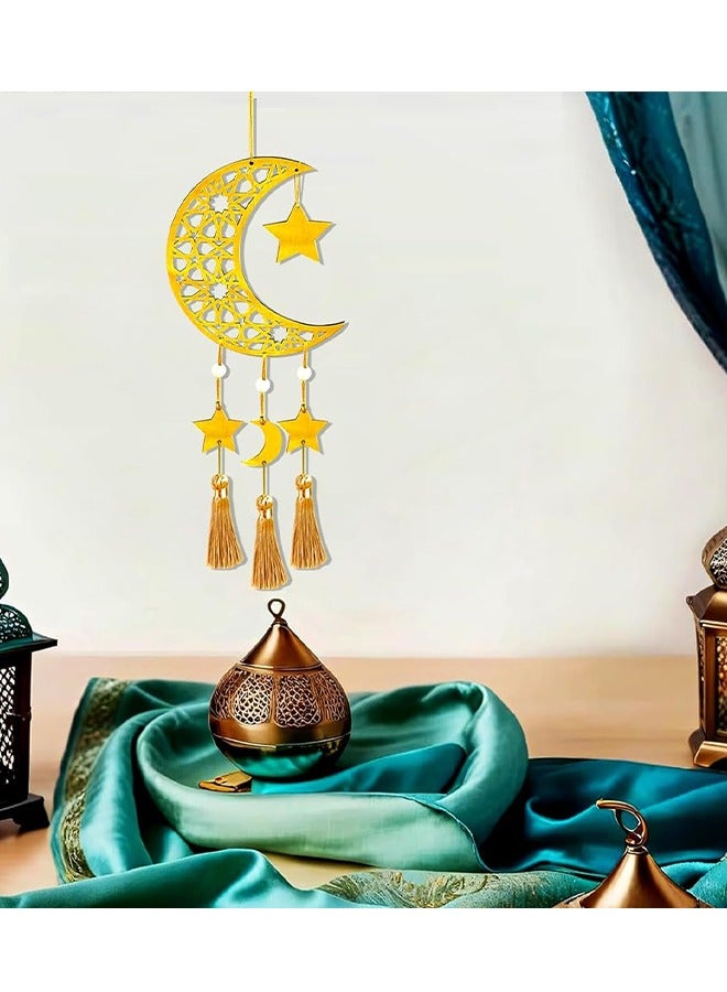 يواوليتي رمضان علامات معلقة للجدار أو الباب ، رمضان الجوف القمر زخرفة ، لوازم الحفلات لرمضان ديكور المنزل  - Image 2