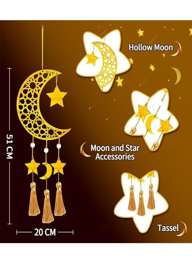 يواوليتي رمضان علامات معلقة للجدار أو الباب ، رمضان الجوف القمر زخرفة ، لوازم الحفلات لرمضان ديكور المنزل  - Image 3