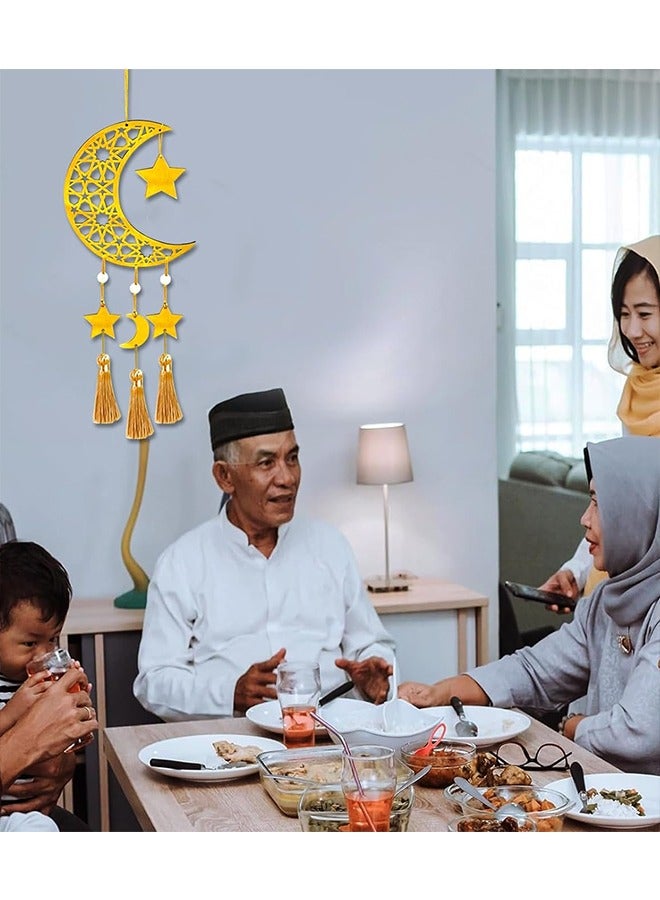 يواوليتي رمضان علامات معلقة للجدار أو الباب ، رمضان الجوف القمر زخرفة ، لوازم الحفلات لرمضان ديكور المنزل  - Image 4