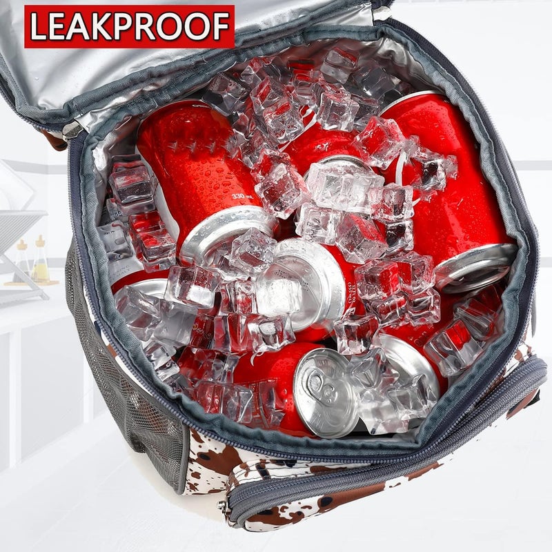FlowFly Double Layer Cooler Insulated Lunch Bag Adult Lunch Box Large Tote Bag for Men, Women, With Adjustable Strap,Front Pocket and Dual Large Mesh Side Pockets - Image 4