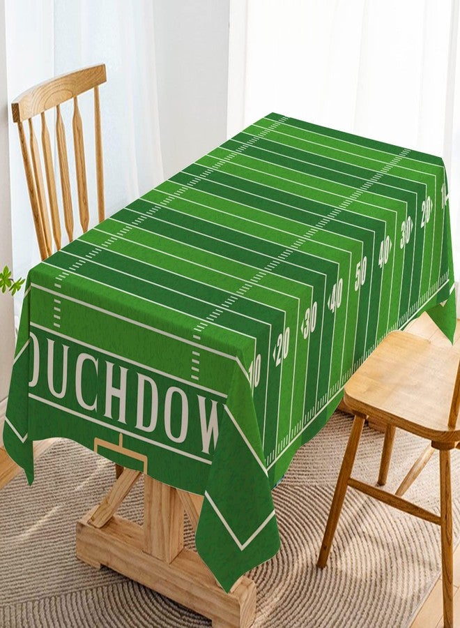 Hafangry American Football Field Tablecloth Touchdown Sport Themed Indoor Outdoor Birthday Party Decoration Rectangular Table Cloth Kitchen Dining Room Table Cover (60" x 84") - Image 1