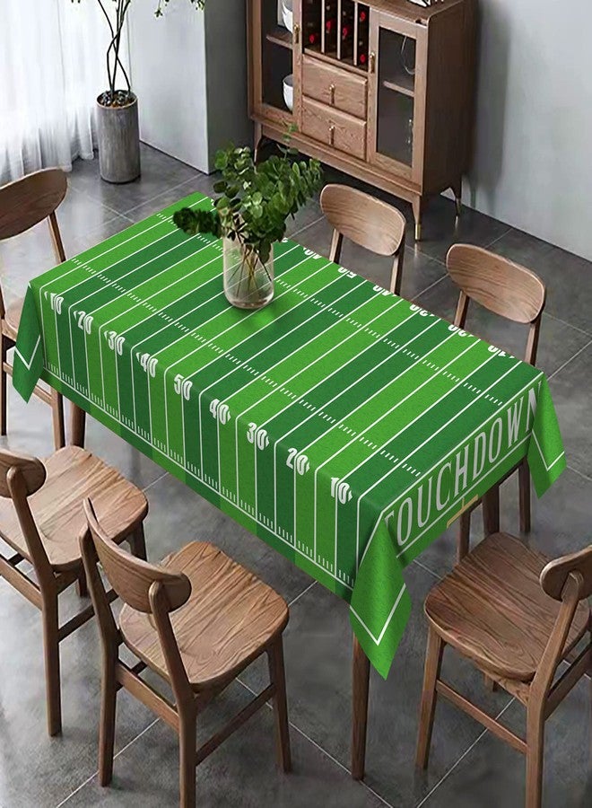 Hafangry American Football Field Tablecloth Touchdown Sport Themed Indoor Outdoor Birthday Party Decoration Rectangular Table Cloth Kitchen Dining Room Table Cover (60" x 84") - Image 3