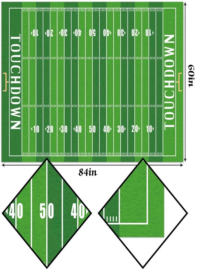 Hafangry American Football Field Tablecloth Touchdown Sport Themed Indoor Outdoor Birthday Party Decoration Rectangular Table Cloth Kitchen Dining Room Table Cover (60" x 84") - Image 2