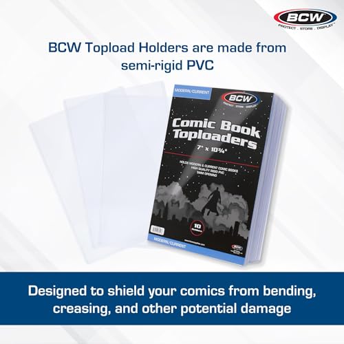 BCW Current Comic Book Top Loaders - 10 ct | Premium PVC Holders for Modern Comics | Crystal Clear Protection for Single Issues | Display, Store, Ship with Confidence | Comic Book Toploader Rigid - Image 2