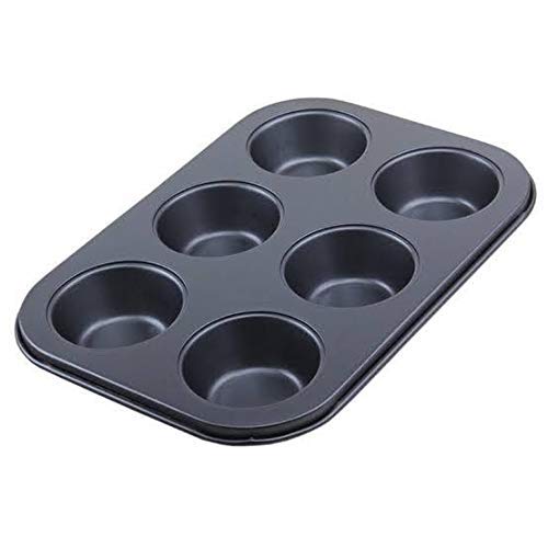 TAGROCK CupcakeMuffin PanBaking Tray Nonstick Coated 6Slots Black - Image 1