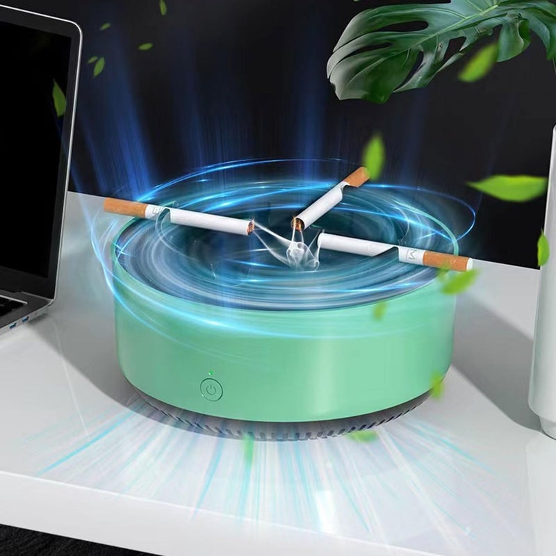 Toriox Multipurpose Air Purifier Cigarettes Ashtray Air Purifier Portable Smoke Removal Air Filter Ashtray for Home Office Car (Green) - Image 2