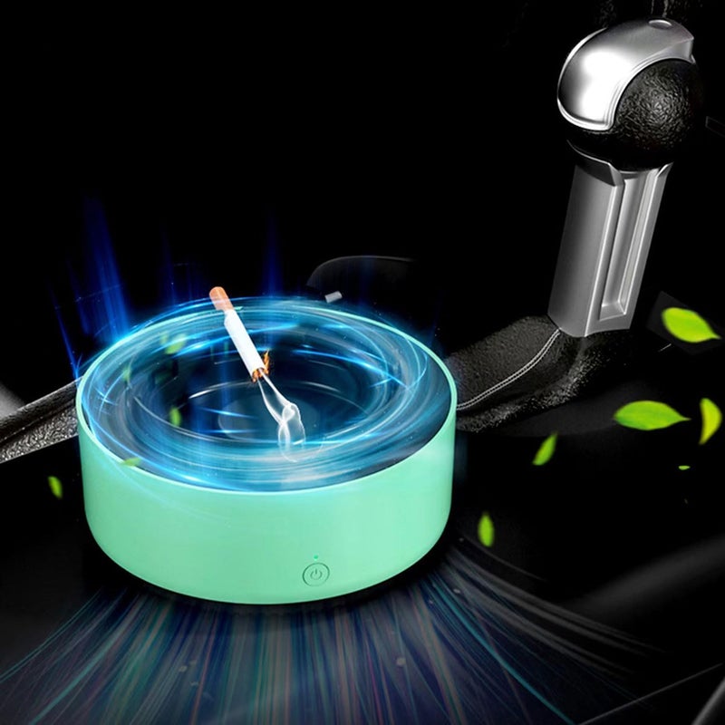 Toriox Multipurpose Air Purifier Cigarettes Ashtray Air Purifier Portable Smoke Removal Air Filter Ashtray for Home Office Car (Green) - Image 3