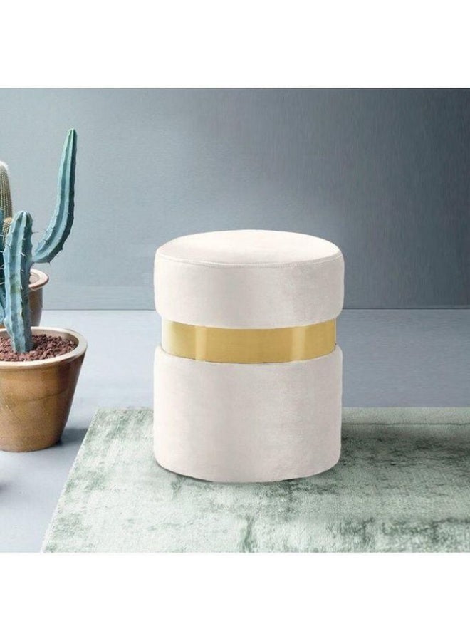 Luxury Pouf with Steel Frame – Modern Design Combining Comfort and Durability, Off-White