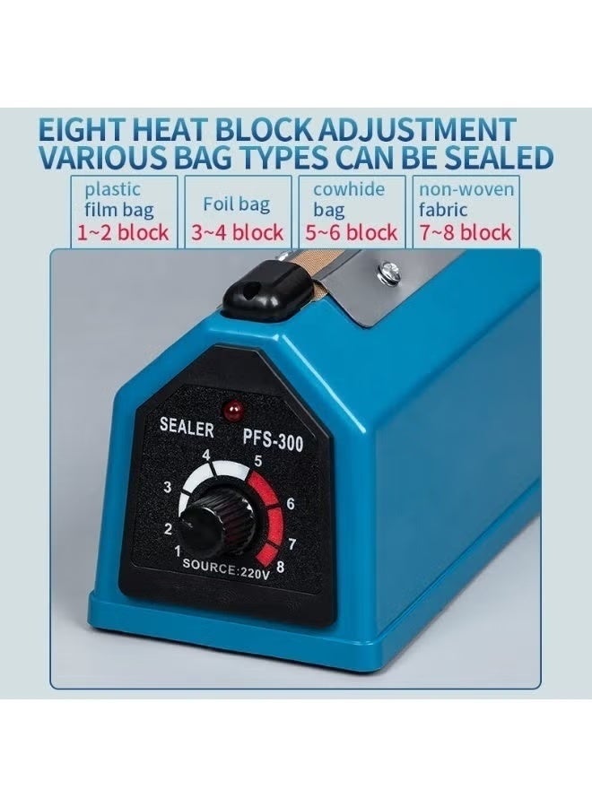 Impulse Sealer PFS-200 | 8-inch Heat Sealing Machine for Plastic & Poly Bags | 220-240V | 210W Power | Adjustable Timer | Professional Manual Bag Sealer - Image 3