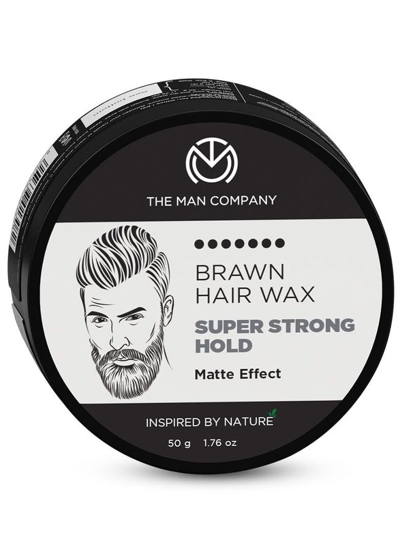 The Man Company Brawn Extra Stronghold Hair Wax for Men - Stylish Pomade Matte Finish - Hair Volumizer - Non-Sticky - 50gm - Image 1