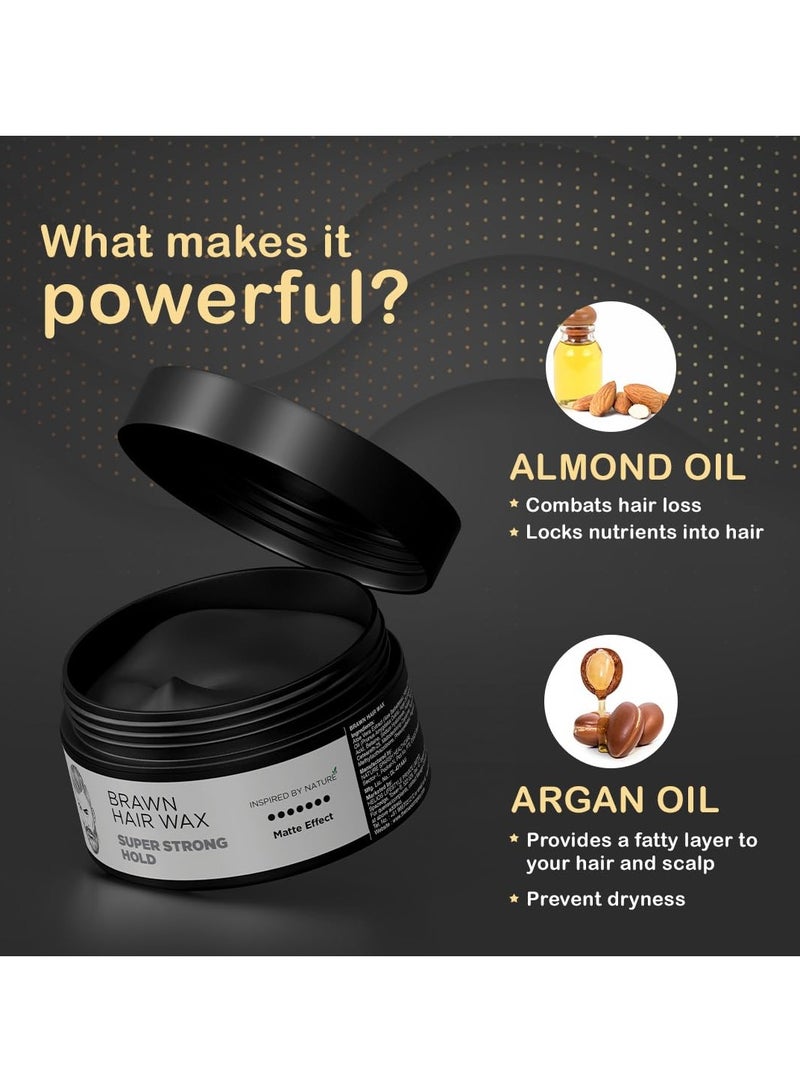 The Man Company Brawn Extra Stronghold Hair Wax for Men - Stylish Pomade Matte Finish - Hair Volumizer - Non-Sticky - 50gm - Image 3