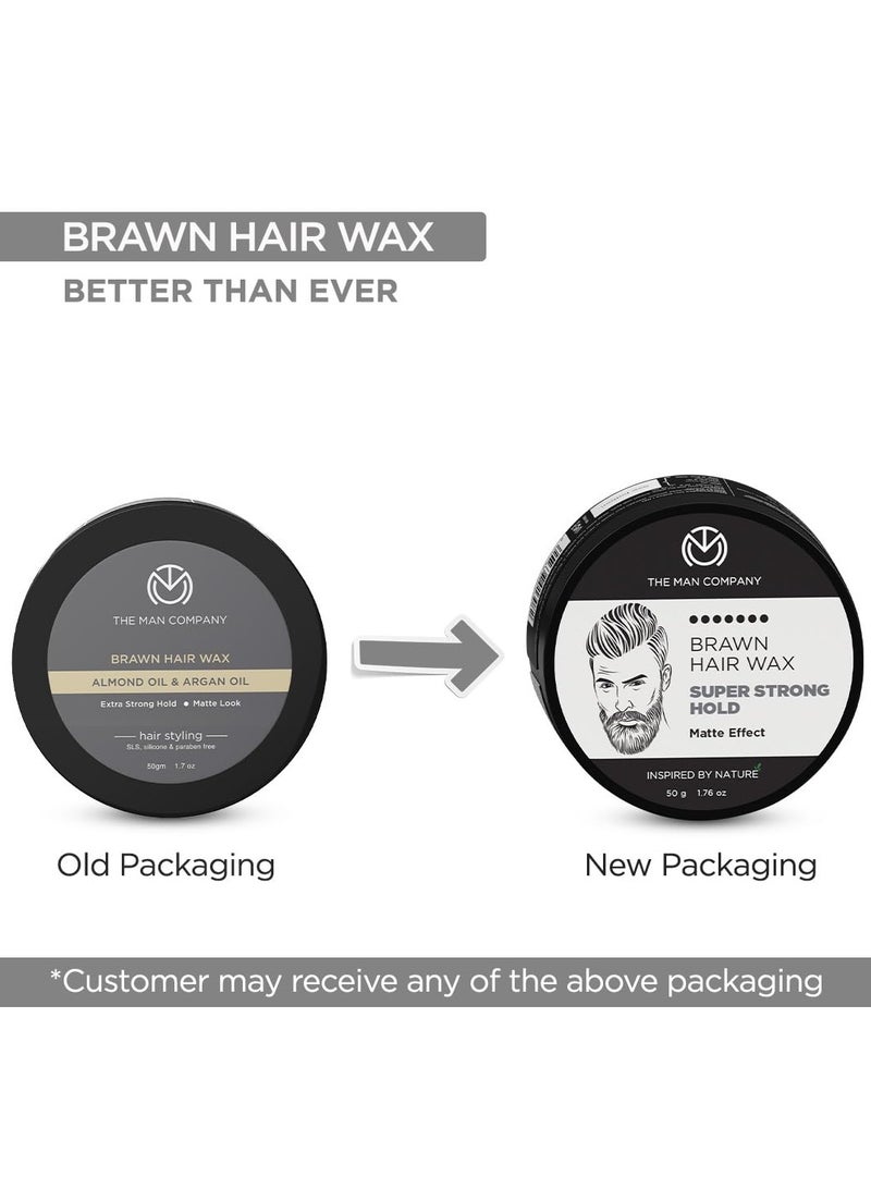 The Man Company Brawn Extra Stronghold Hair Wax for Men - Stylish Pomade Matte Finish - Hair Volumizer - Non-Sticky - 50gm - Image 4