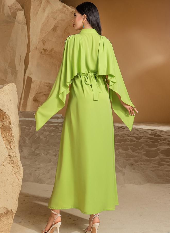 Take Two Women Green Rhinestone Embellished Collared Jalabiya - Image 3