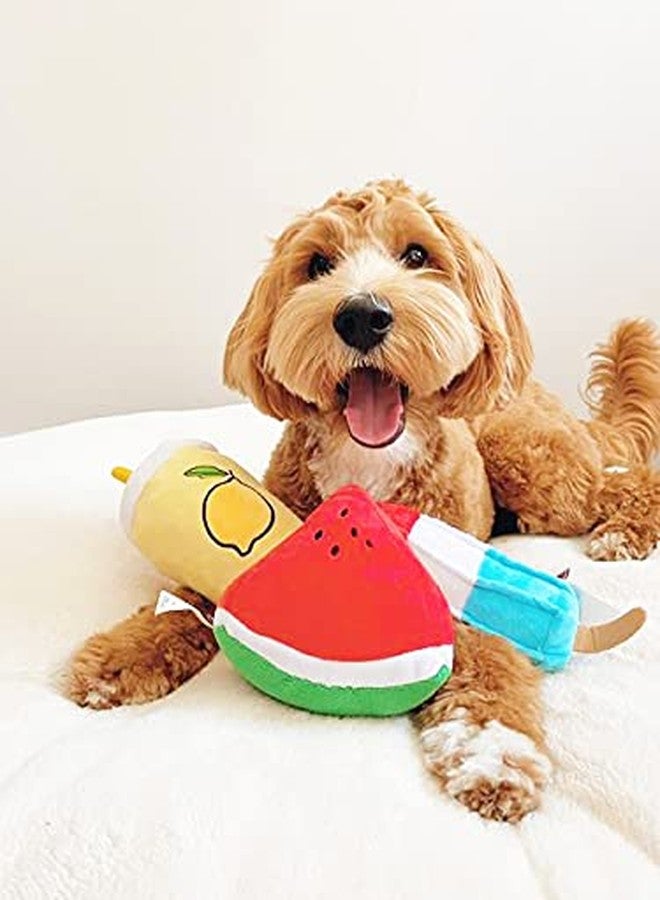 TONBO Summertime Combo - Crinkle Plush Cute Dog Toys, Popsicle, Watermelon, Lemonade (Summertime Combo) - Image 2