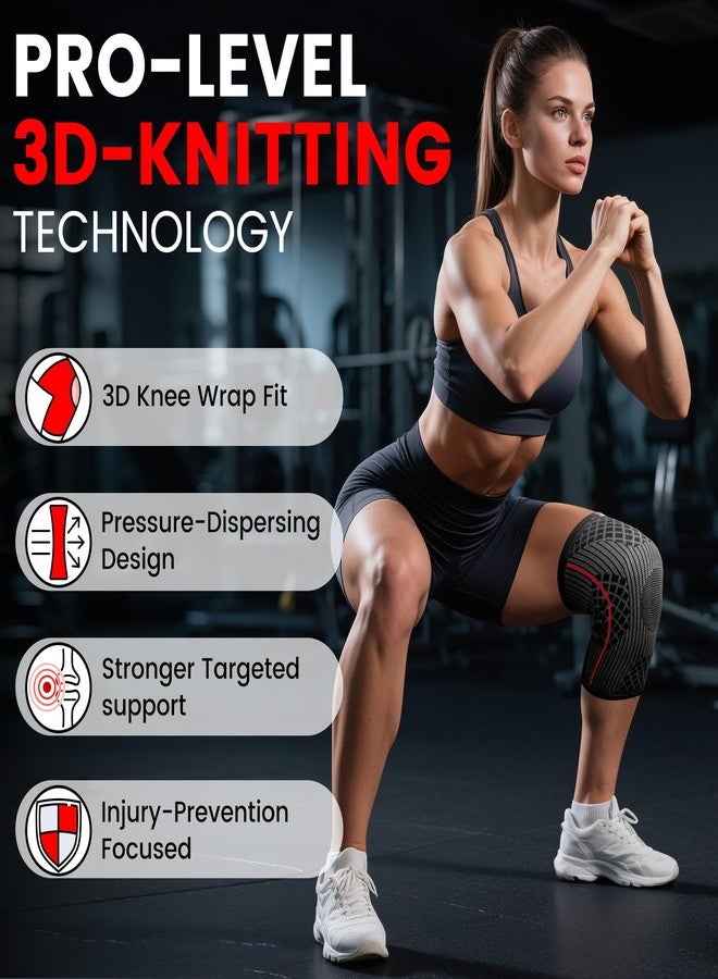 ZOYER Knee Brace for Women & Men, 3D-Knitted Knee Compression Sleeve with Enhanced Patella Gel Pad, Skin-Friendly Knee Support for Knee Pain, ACL, Meniscus Tear, Joint Pain Relief (Small) - Image 4