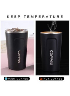 Coffee Vacuum Insulated Travel Mug Smilatte Leakproof Double Wall Stainless Steel Reusable Coffee Cup with Lid for Hot and Cold Drinks  - Image 2