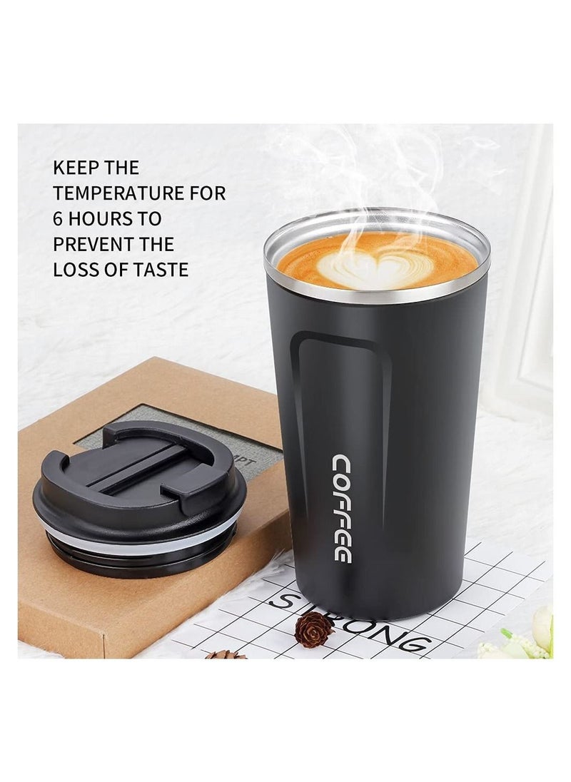 Coffee - Vacuum Insulated Travel Mug Smilatte Leakproof Double Wall Stainless Steel Reusable Coffee Cup with Lid for Hot and Cold Drinks - Image 1
