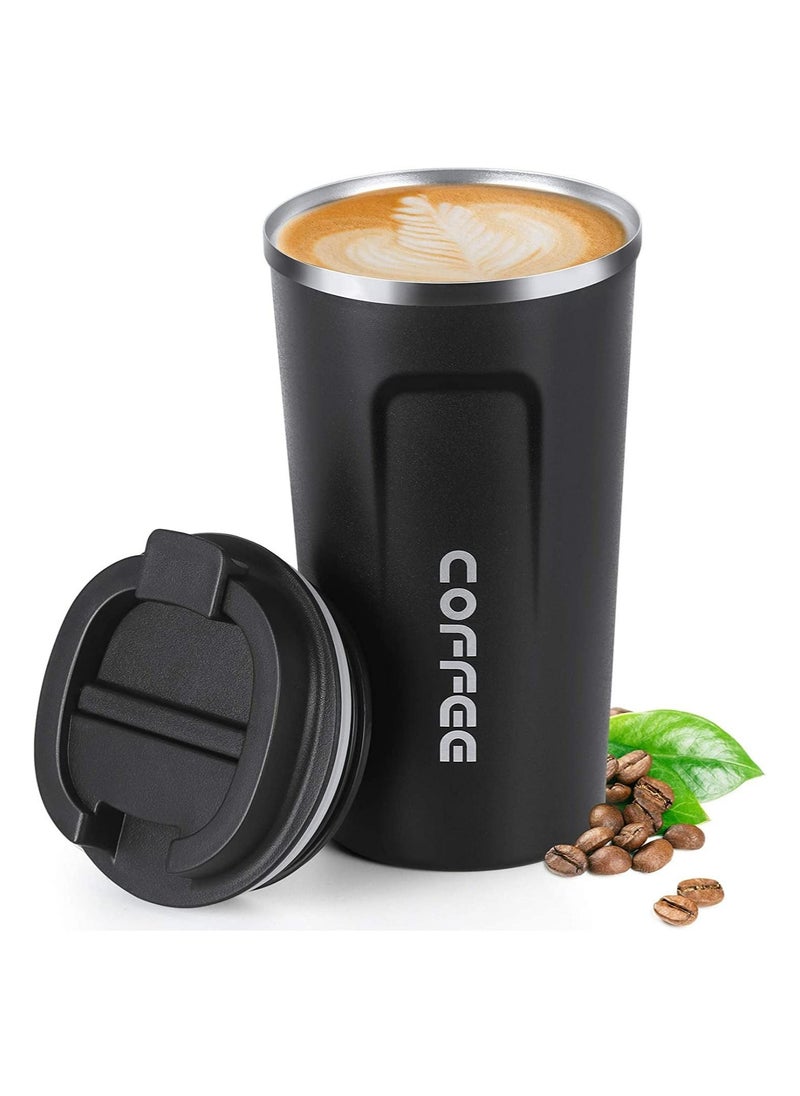 Coffee - Vacuum Insulated Travel Mug Smilatte Leakproof Double Wall Stainless Steel Reusable Coffee Cup with Lid for Hot and Cold Drinks - Image 1