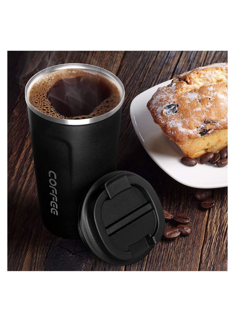 Coffee - Vacuum Insulated Travel Mug Smilatte Leakproof Double Wall Stainless Steel Reusable Coffee Cup with Lid for Hot and Cold Drinks - Image 1