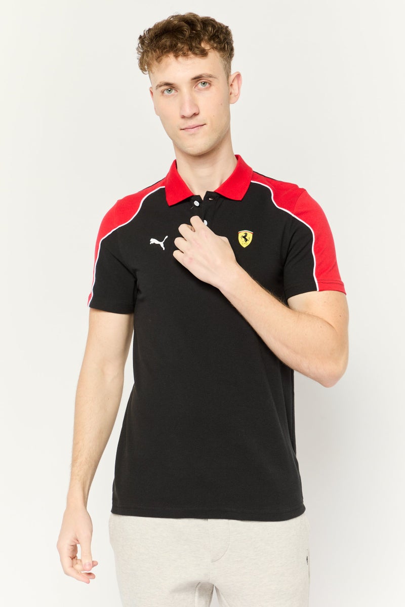 PUMA Puma x Scuderia Ferrari Men Sportswear Fit Short Sleeves Outdoor Polo Shirt, Black - Image 1