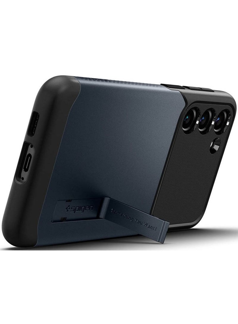 Spigen Slim Armor for Samsung Galaxy S23 Case Cover (2023) with Kickstand - Metal Slate - Image 2