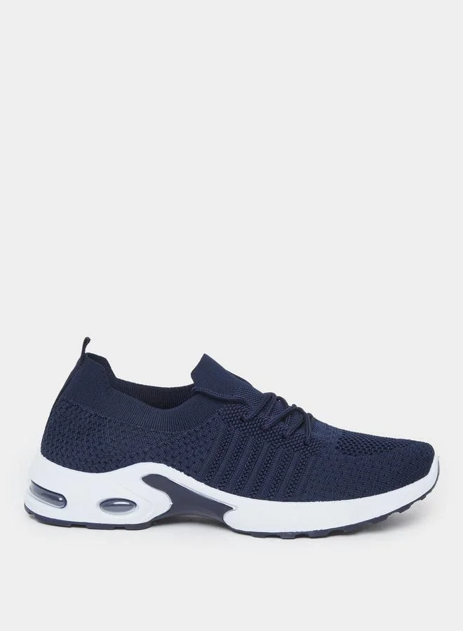 ستايلي Styli Men Navy Blue Elastic Lace Pull On Sneakers
