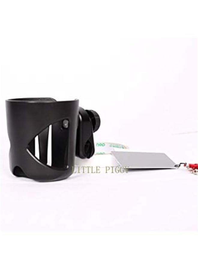 جونيس ملحقات لعربة الاطفال بشكل حامل كوب، رف حامل للزجاجة لزجاجة حليب والماء يعلق على مكان دفع العربة، مناسب للدراجات النارية والهوائية وعربات الاطفال - لون اسود - Image 3