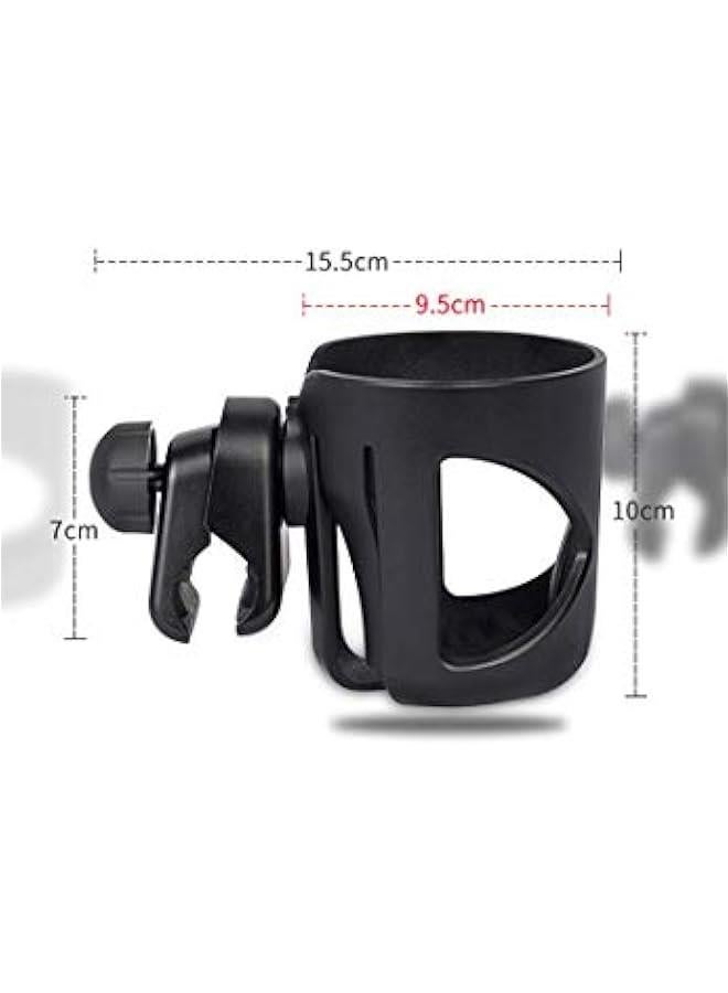 جونيس ملحقات لعربة الاطفال بشكل حامل كوب، رف حامل للزجاجة لزجاجة حليب والماء يعلق على مكان دفع العربة، مناسب للدراجات النارية والهوائية وعربات الاطفال - لون اسود - Image 4