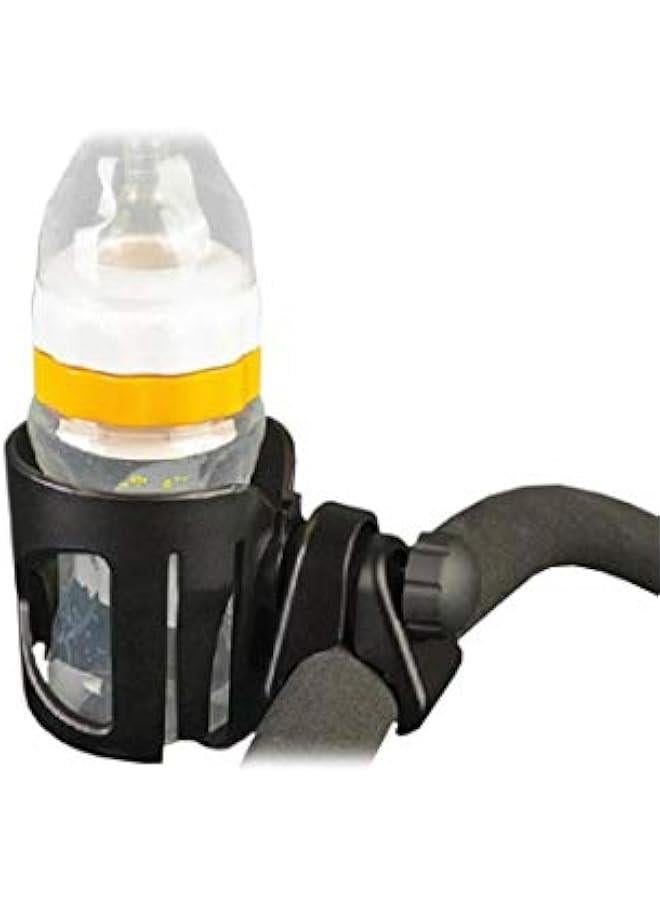 جونيس ملحقات لعربة الاطفال بشكل حامل كوب، رف حامل للزجاجة لزجاجة حليب والماء يعلق على مكان دفع العربة، مناسب للدراجات النارية والهوائية وعربات الاطفال - لون اسود - Image 2