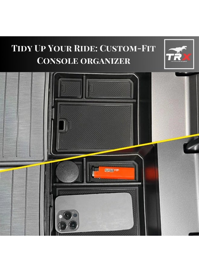  تي ار اكس اوتو منظم وحدة التحكم المركزية TRX AUTO لسيارة جيتور T2 (2022-2025) | صندوق تخزين مسند ذراع بمقاس مخصص مع بطانة مانعة للانزلاق | حاوية صينية درج وحدة التحكم المركزية الوسطى | ملحقات داخلية مناسبة لسيارة جيتور T2 - Image 2