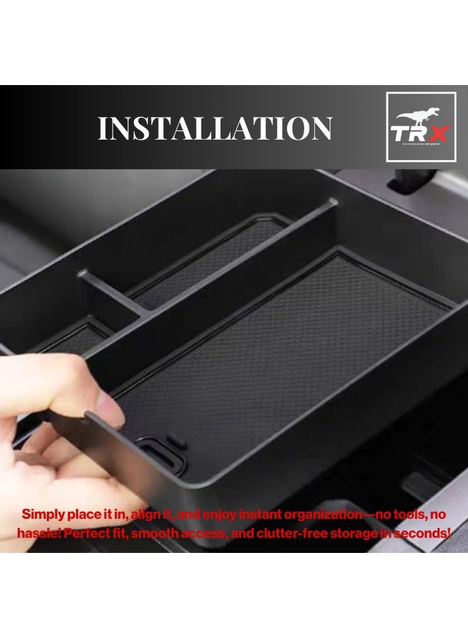  تي ار اكس اوتو منظم وحدة التحكم المركزية TRX AUTO لسيارة جيتور T2 (2022-2025) | صندوق تخزين مسند ذراع بمقاس مخصص مع بطانة مانعة للانزلاق | حاوية صينية درج وحدة التحكم المركزية الوسطى | ملحقات داخلية مناسبة لسيارة جيتور T2 - Image 4