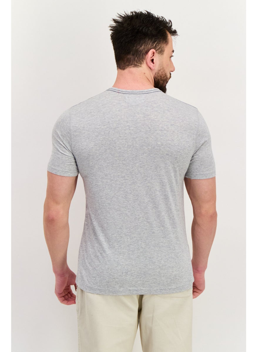 Project Essentials - Men Crew Neck Short Sleeves Heather T-Shirt, Grey - Image 1