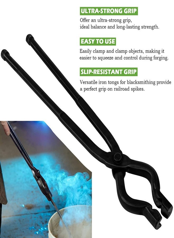 Yoursme 17" V-Bit Bolt Tongs Blacksmith Tongs Forge Tongs Blacksmith Wolf Jaw Tongs Blacksmith Forge Tongs - Image 3