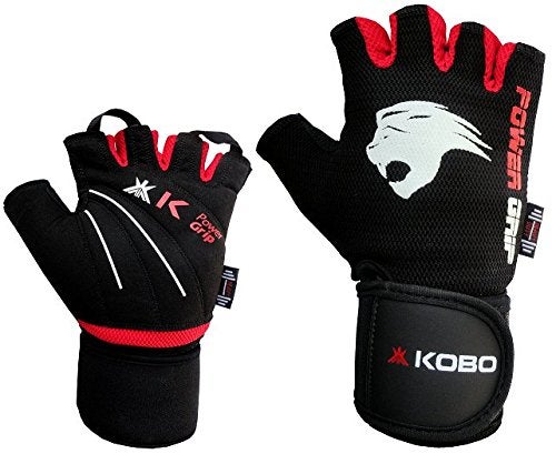 Kobo WTG-08 Gym Gloves, Medium (Black/Red) - Image 5