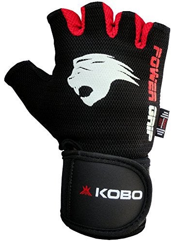 Kobo WTG-08 Gym Gloves, Medium (Black/Red) - Image 2