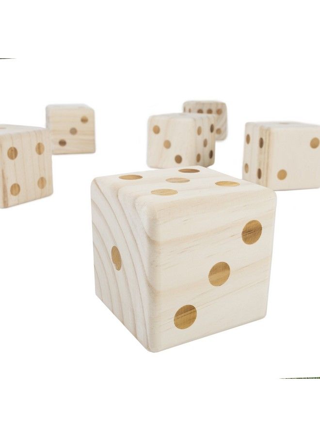 Hey! Play! Giant Wooden Yard Dice Outdoor Lawn Game 6 Playing Dice With Carrying Case For Kids And Adults By Hey! Play! - Image 3