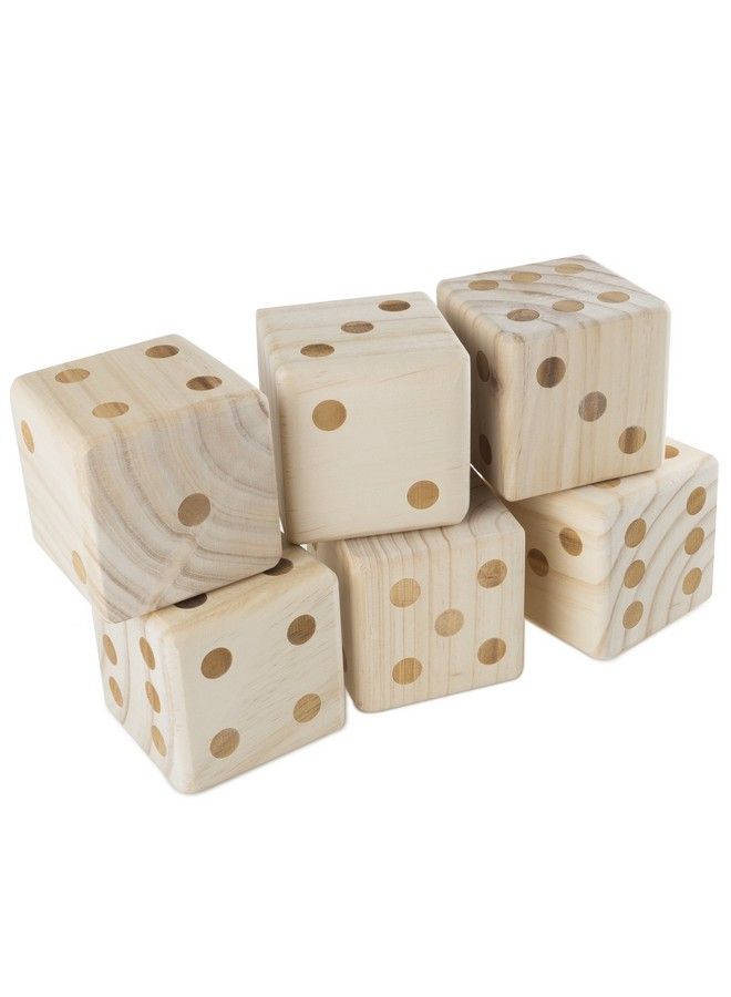 Hey! Play! Giant Wooden Yard Dice Outdoor Lawn Game 6 Playing Dice With Carrying Case For Kids And Adults By Hey! Play! - Image 2