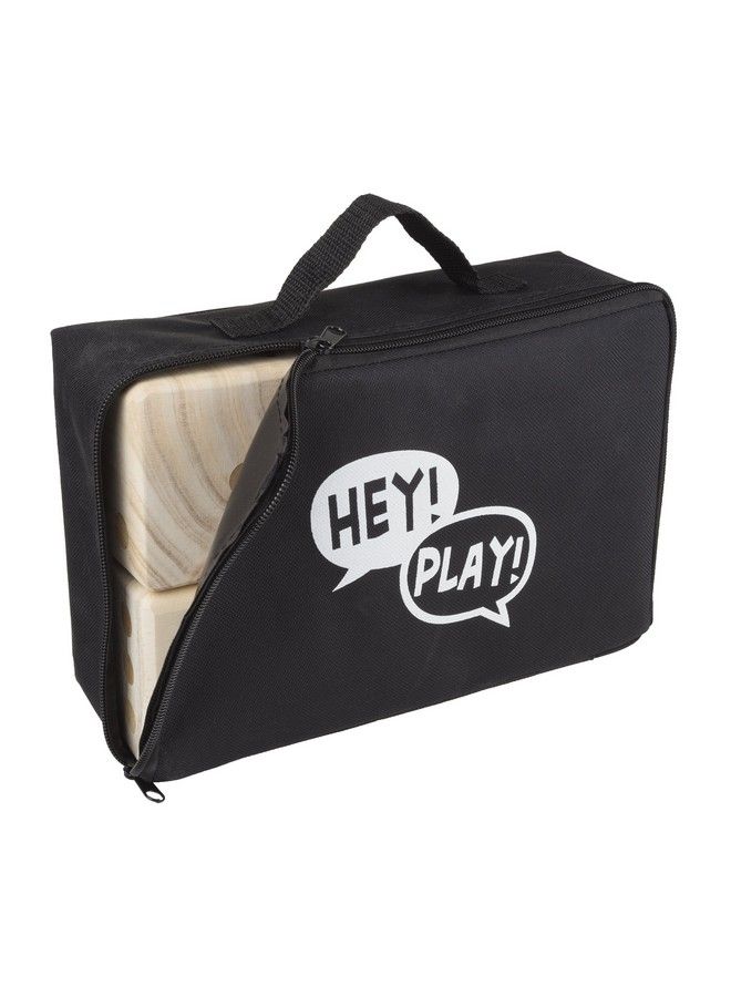 Hey! Play! Giant Wooden Yard Dice Outdoor Lawn Game 6 Playing Dice With Carrying Case For Kids And Adults By Hey! Play! - Image 4