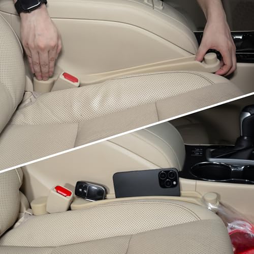 Givifive Car Seat Gap Filler Set of 2, Soft Foam Multifunctional Seat Side Gap Filler with Organizer & Hook Function, 3in1 Gap Stopper Universal Fit Car SUV Truck Fill The Gap Between Seat & Console - Image 1
